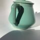 Art deco blue green stoneware teapot