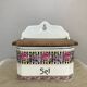 Earthenware salt cellar with rose decoration, made in Czechoslovakia, early 20th century