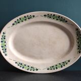 French vintage set of 4 plates, sauce boat and platter, from Longchamps, Cannes model