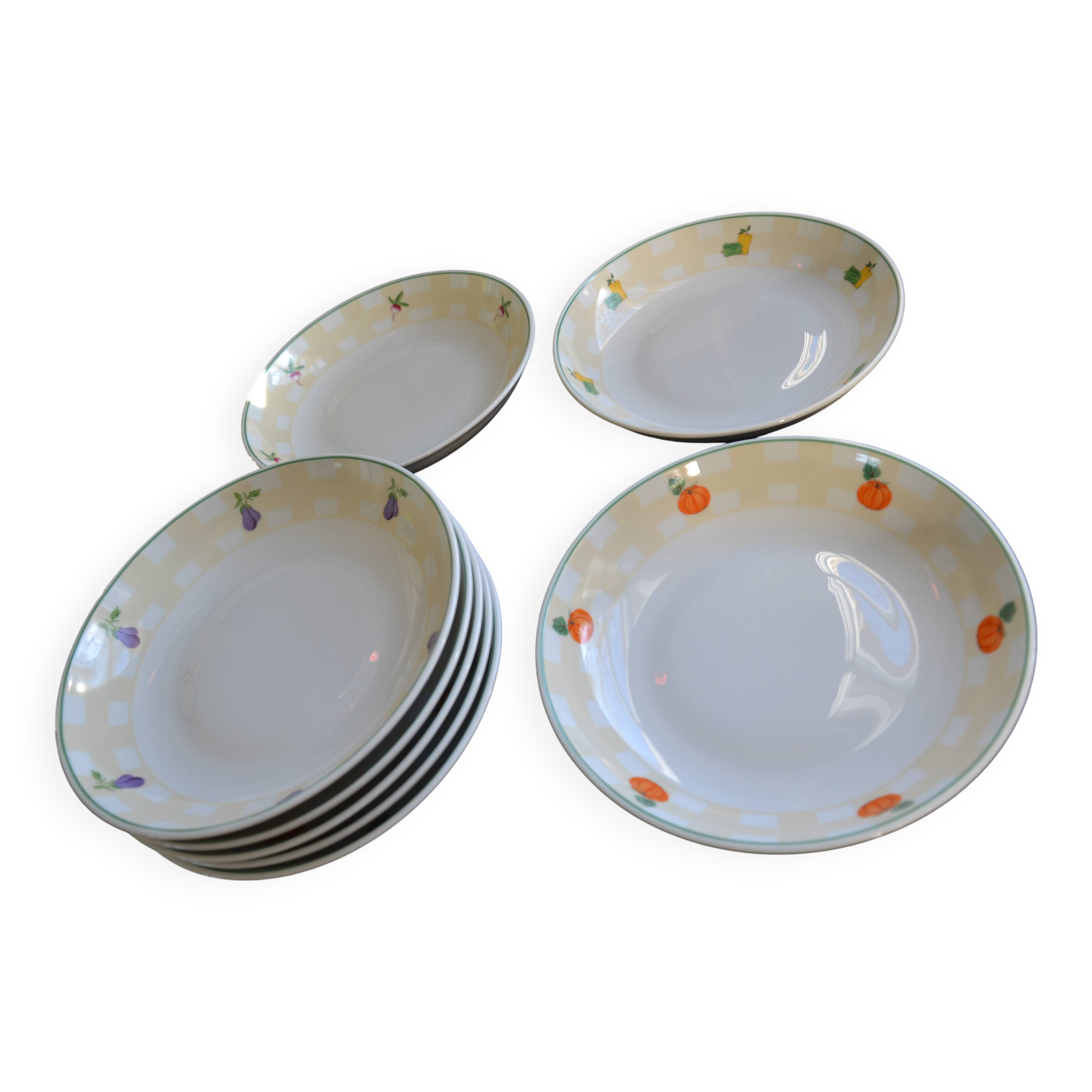 8 Guy Degrenne plates, “sweet and salty” model