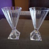 Pair of flutes/champagne glass in Art Deco crystal - 1920s/1930s
