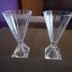 Pair of flutes/champagne glass in Art Deco crystal - 1920s/1930s