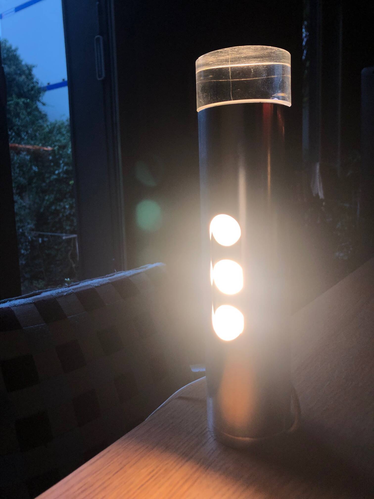 Vintage Cylindrical Lamp • Minimalist Totem • Space Age • 1970