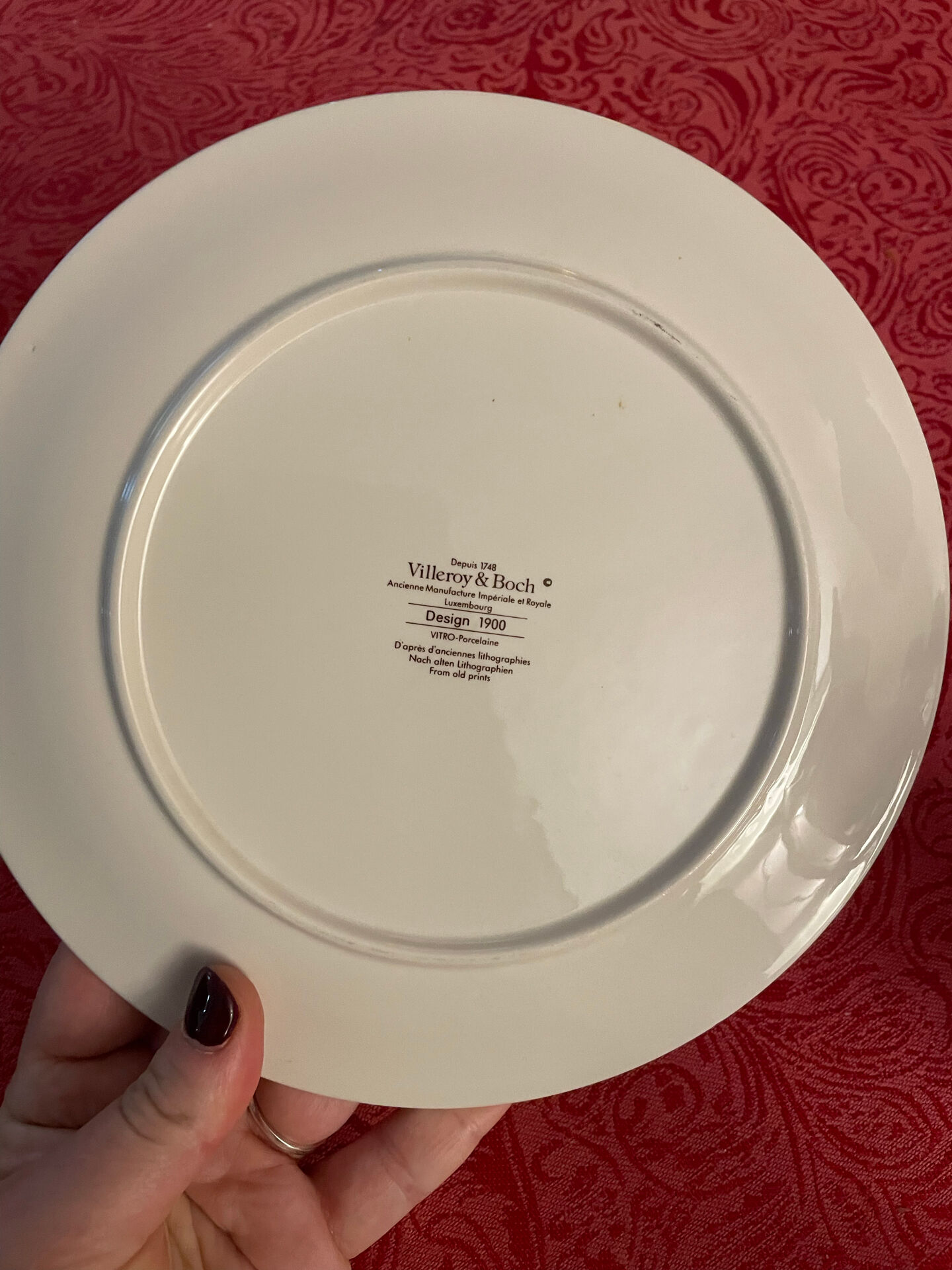 Assiette vintage Villeroy & Boch – Design 1900, modèle n° 6