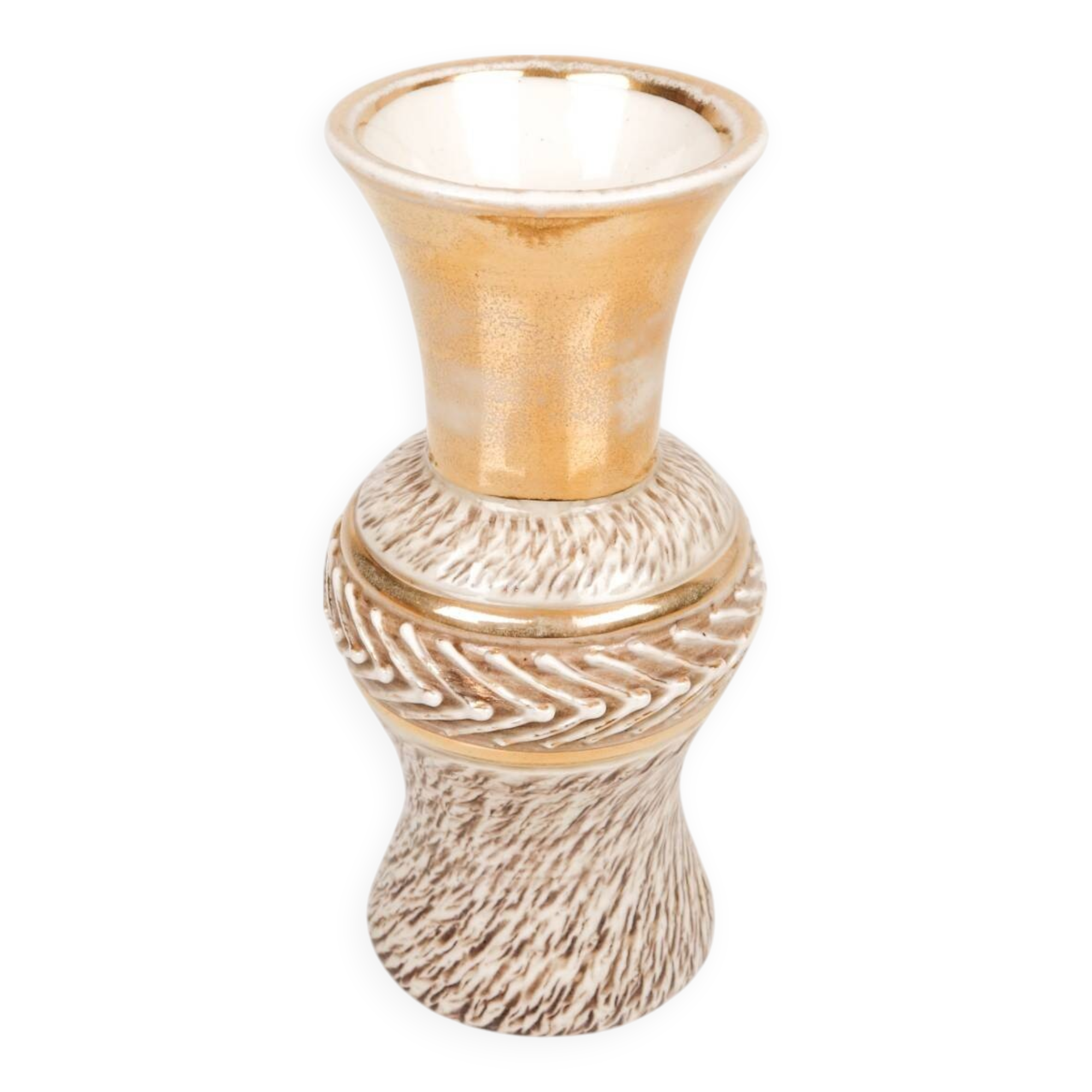 Vase en céramique dorée Lucien Brisdoux