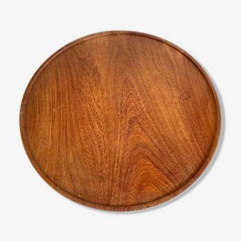 Plateau rond scandinave teck vintage