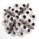 Art Deco / Etruscan Style Vintage Tulip Vase with Glazed Ceramic Amphoras