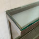 Console "G" by Belgochrom in brass and glass from the 1970s.