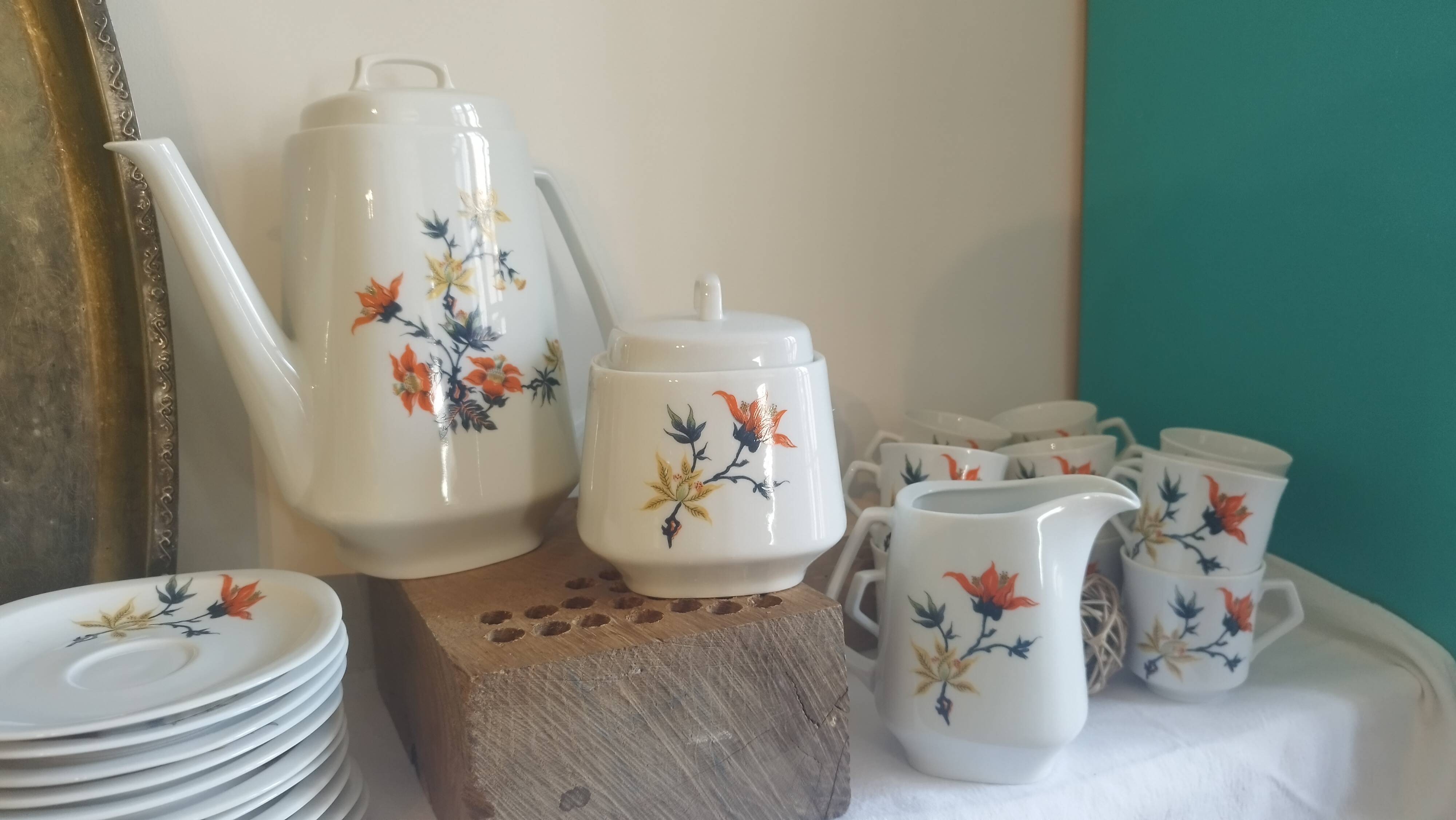 French floral porcelain coffee service