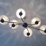 Ceiling light six lights in chrome 1970