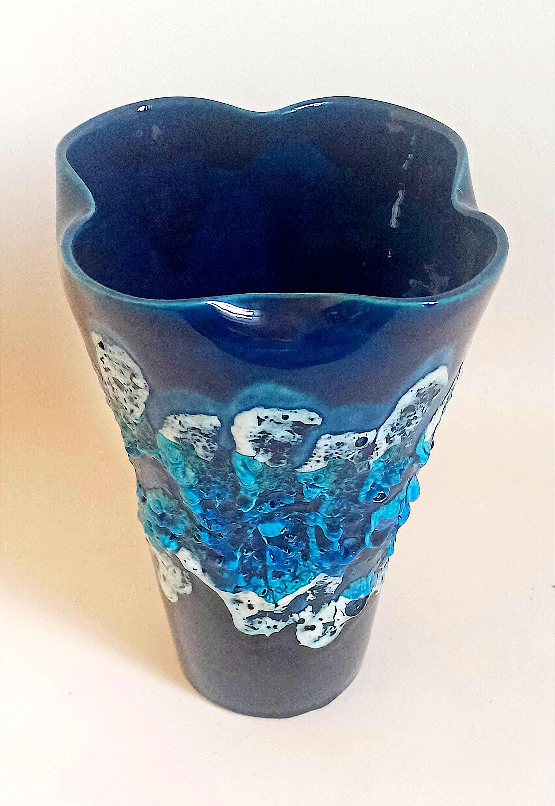 Vase Fat Lava Vallauris Ecume des Mers Height 25,5 cm
