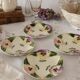 4 barbotine plates with pansies H. Boulenger Choisy-le-Roi