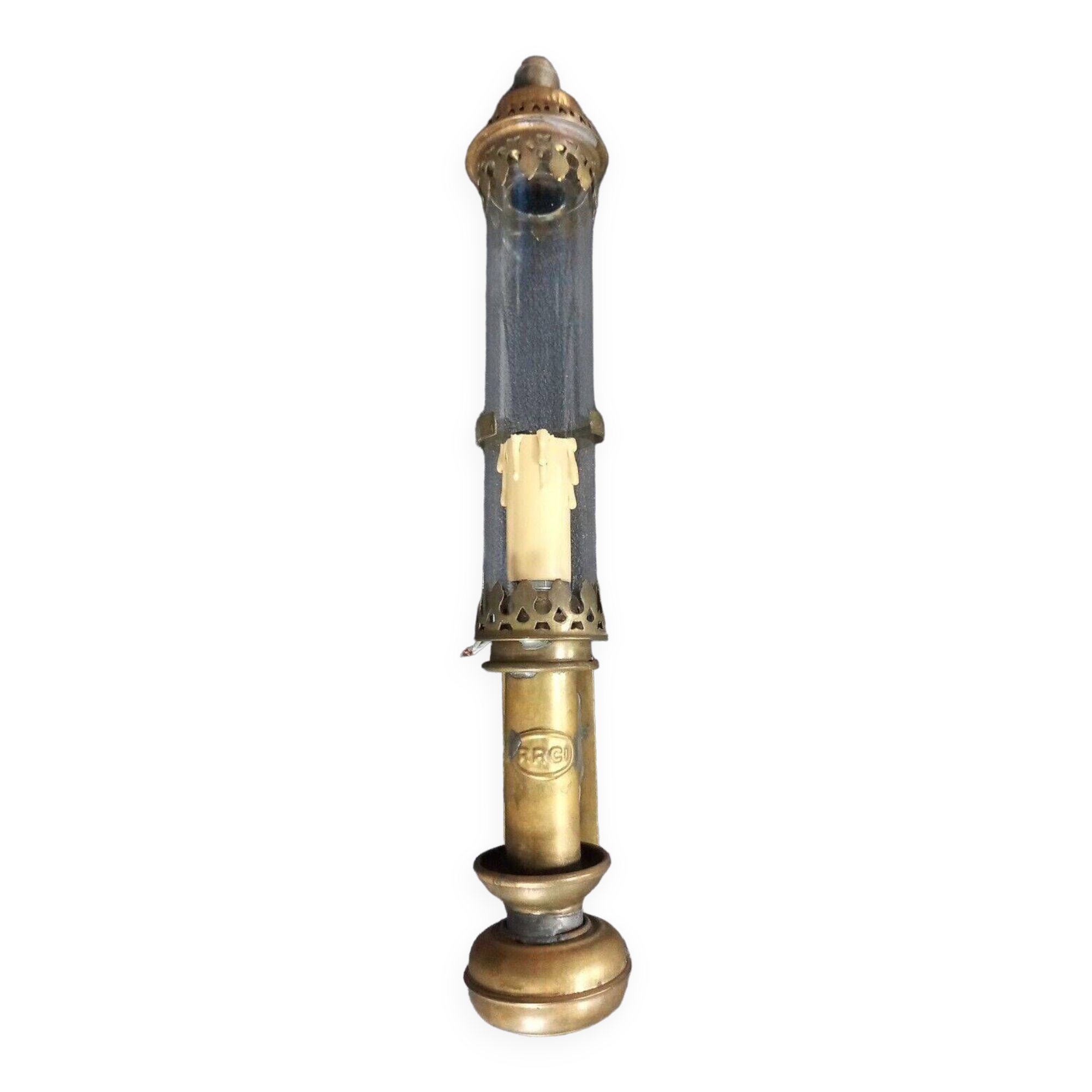 Old RRCI brass train wall lamp