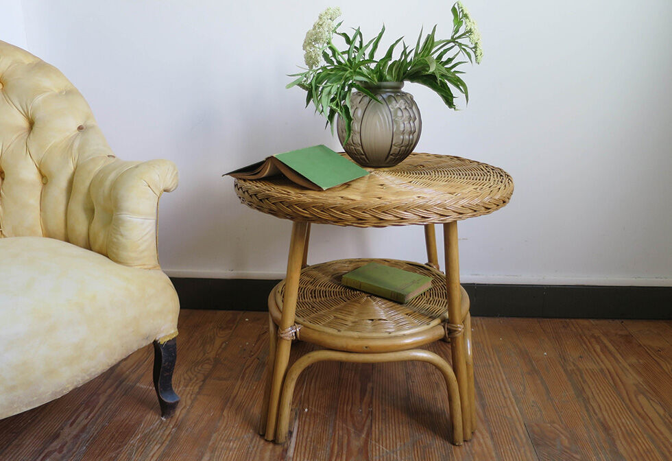 Roundtable in rattan