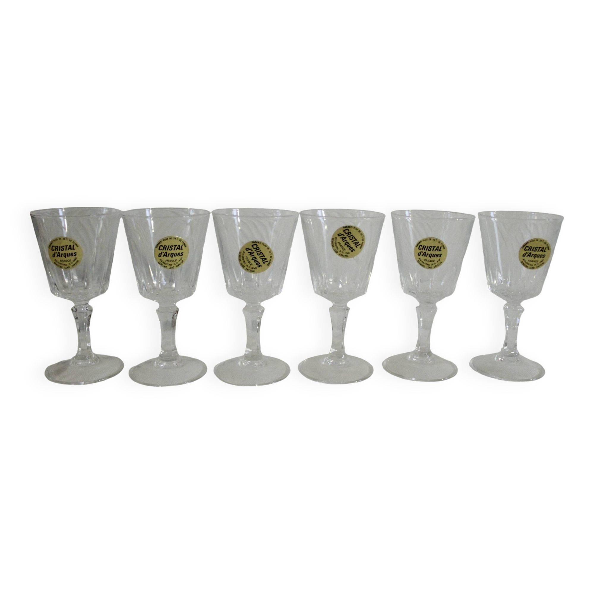 Set of 6 new Arques crystal glasses