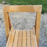 Pair of folding chairs with beech slats from the 70s