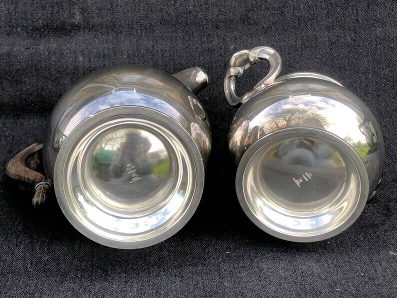 Christofle Gallia Silver Plated Coffee Pot & Sugar Bowl: Art Nouveau Regenc