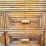 Chest of drawers in rattan marquetry