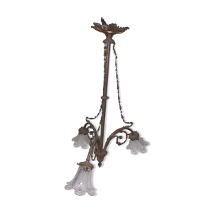 lustre bronze et cristal