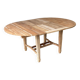 Refurbished Extendable Round Farmhouse Dining Table in Raw Solid Wood