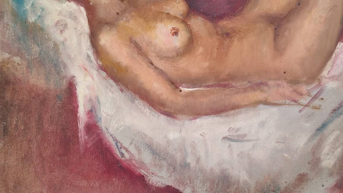 Reverie - pastel attributed to charles vasnier (1873 - 1961)