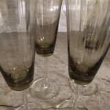 Smoked glass champagne flutes