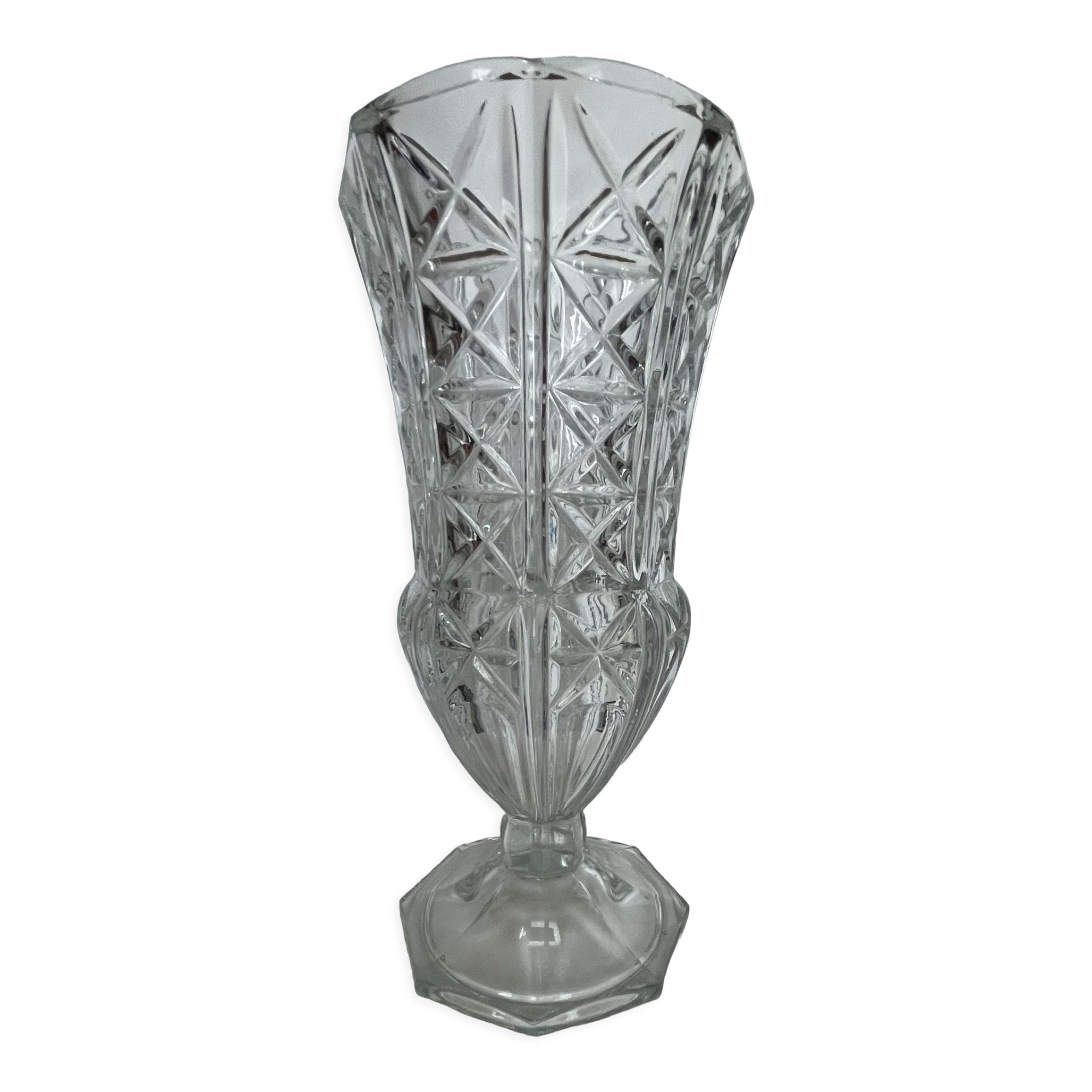 Vintage cast glass vase