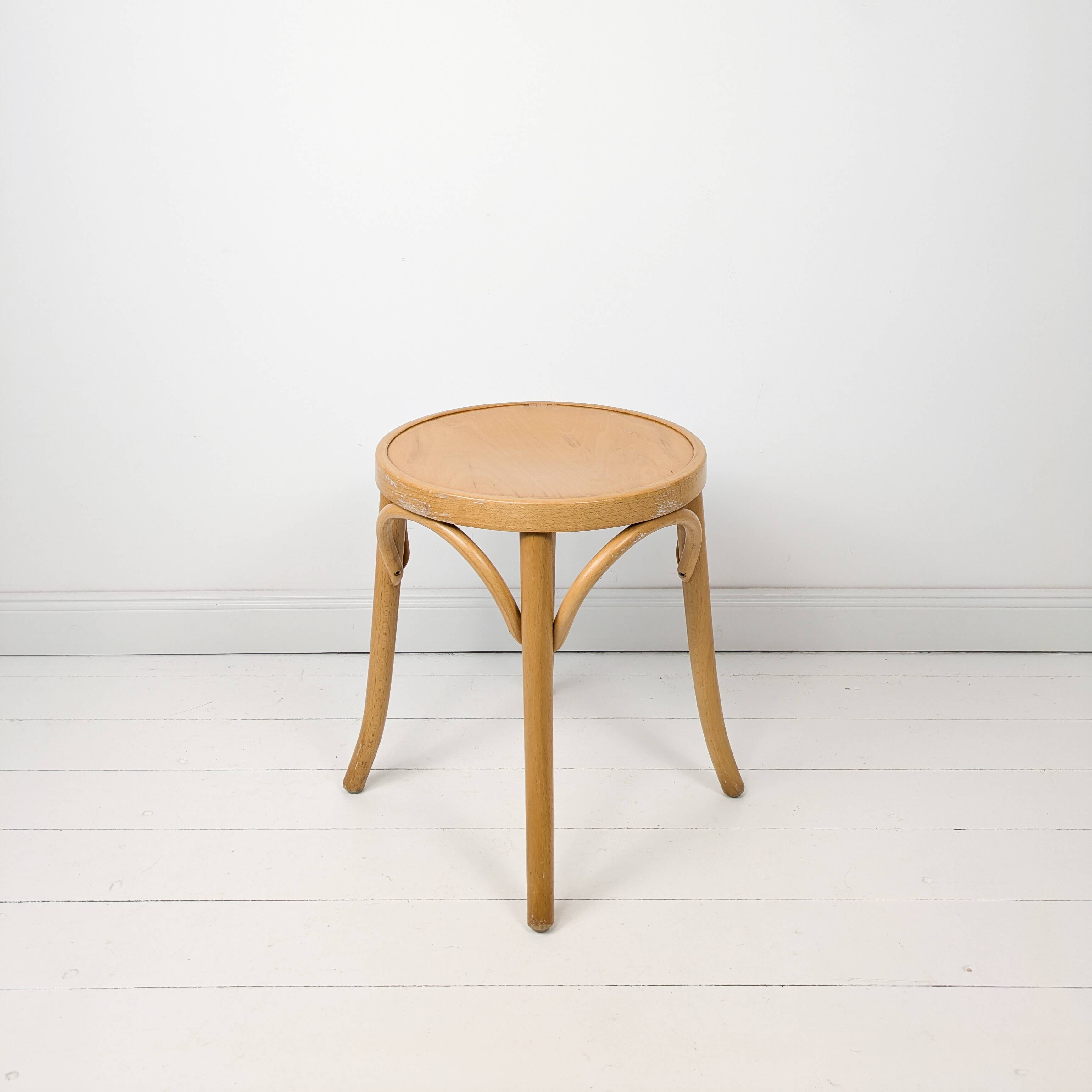 Mid Century Pouf Bois courbé Bois Pouf en bois Chevet Pouf à fleurs Skandi Scandinave D