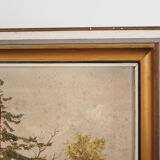 Peinture « The Angler’s Return », design danois, années 1980, par A. Enkeshafi