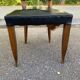 Vintage Art Deco Chair / 1950s – Wood & Black Faux Leather