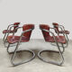 Dutch design vintage tubular chrome leather dining chairs Metaform