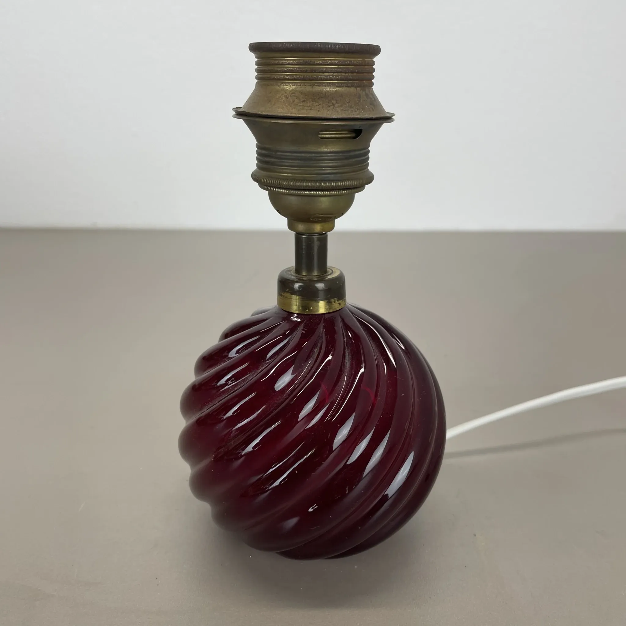 Unique Table Lamp Base made of Murano Glass with Red Ball, Barovier & Toso (attributed), Italy, 1960s