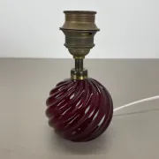Unique Table Lamp Base made of Murano Glass with Red Ball, Barovier & Toso (attributed), Italy, 1960s