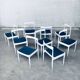 Belgian White Dining Chair, 1970s, Set of 9