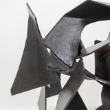 Jean Campa. Sculpture en fer patiné découpé. Années 1980.