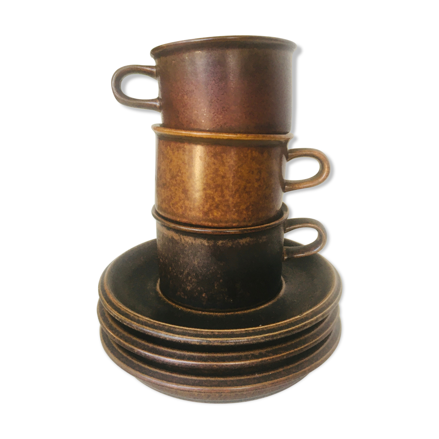 3 cups Arabia Ruska coffee set by Ulla Procope