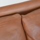Canapé scandinave trois places en palissandre et cuir marron Danemark 1960