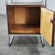 Bauhaus Oak and Chrome Tubular Nightstand, Czechoslovakia 1940s