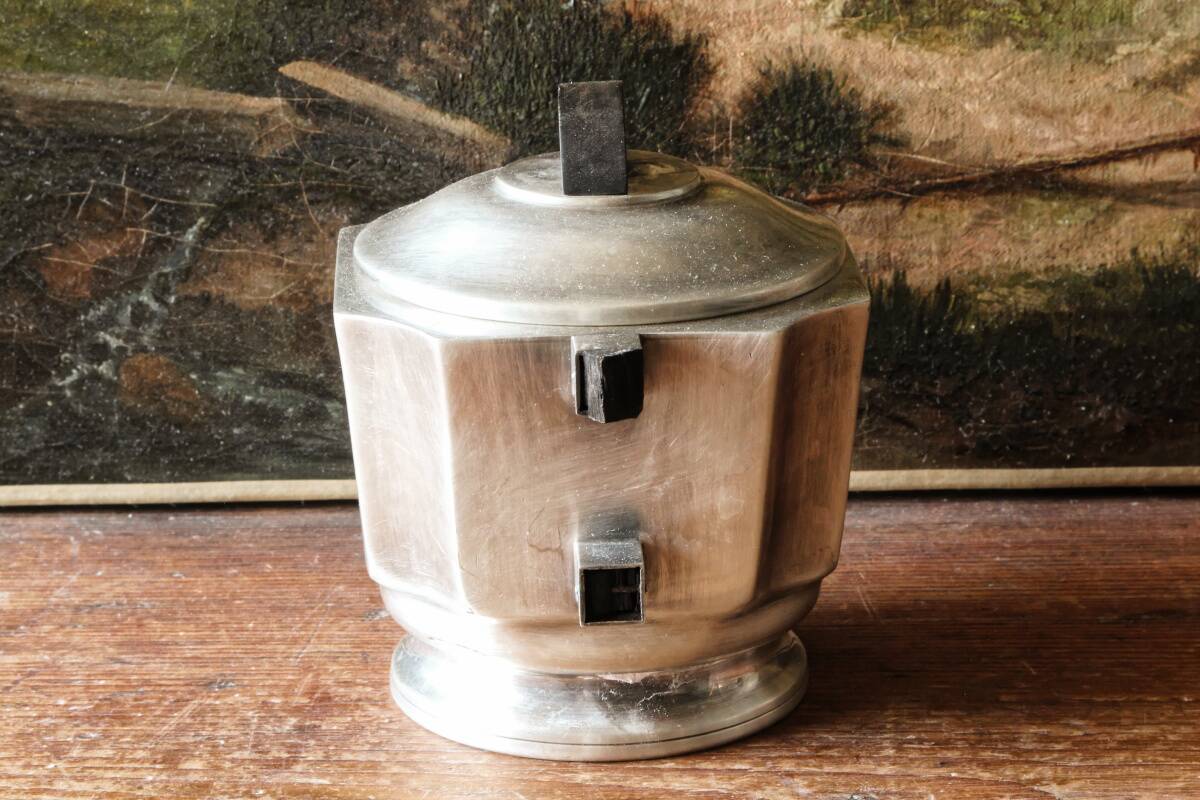 Service à café / thé, art déco en métal argenté et ébène