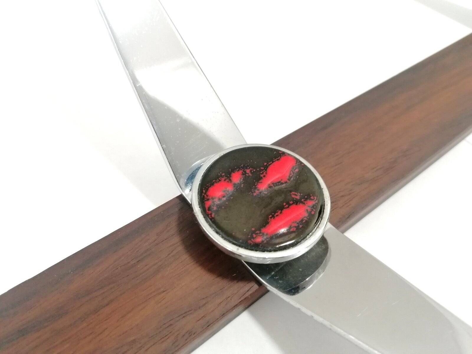 Vintage ceramic, teak and chrome plated coat rack