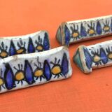 1920-1940 4 Knife holders Glazed ceramic from Nabeul, Tunisia