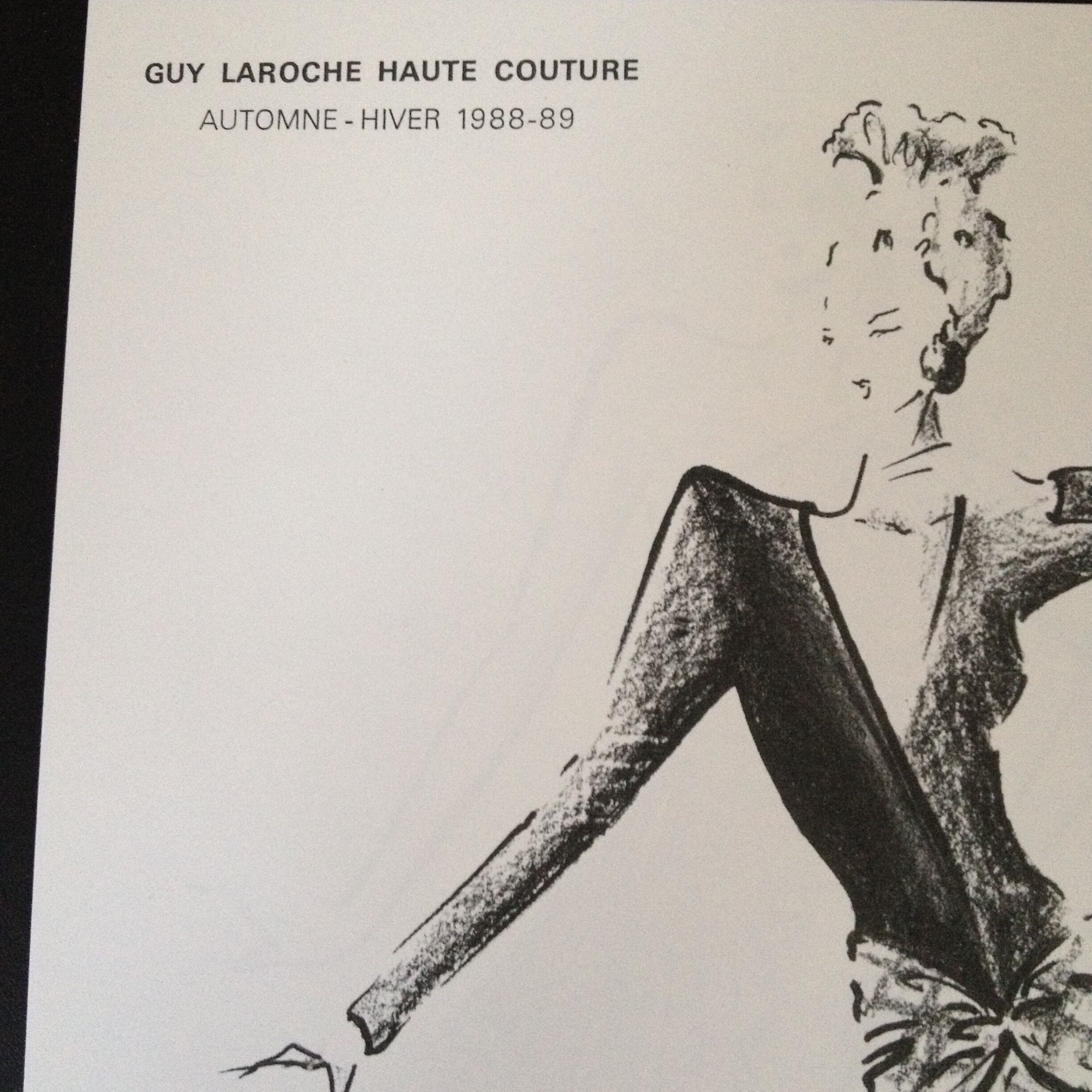 Nice press fashion illustration by Guy Laroche- period - late 80s.