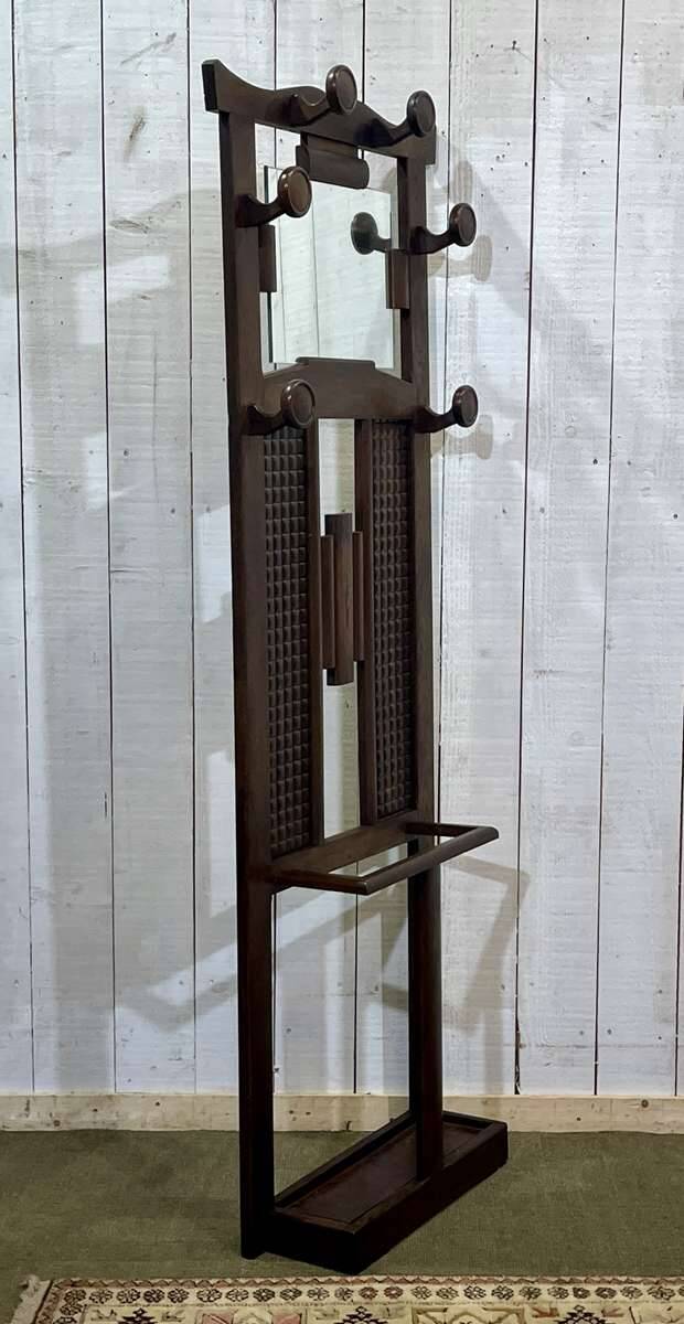 1930s oak coat rack