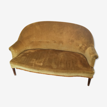 Yellow velvet toad sofa