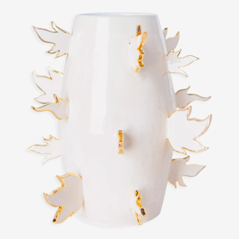 Gold flame vase