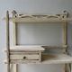 Art Nouveau wall shelf, wooden, cream patina