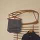 Wall-mounted coat rack in rattan, Czechoslovakia 1960