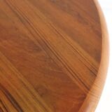 Round Danish 1x extendable teak dining table 'Kalundborg'