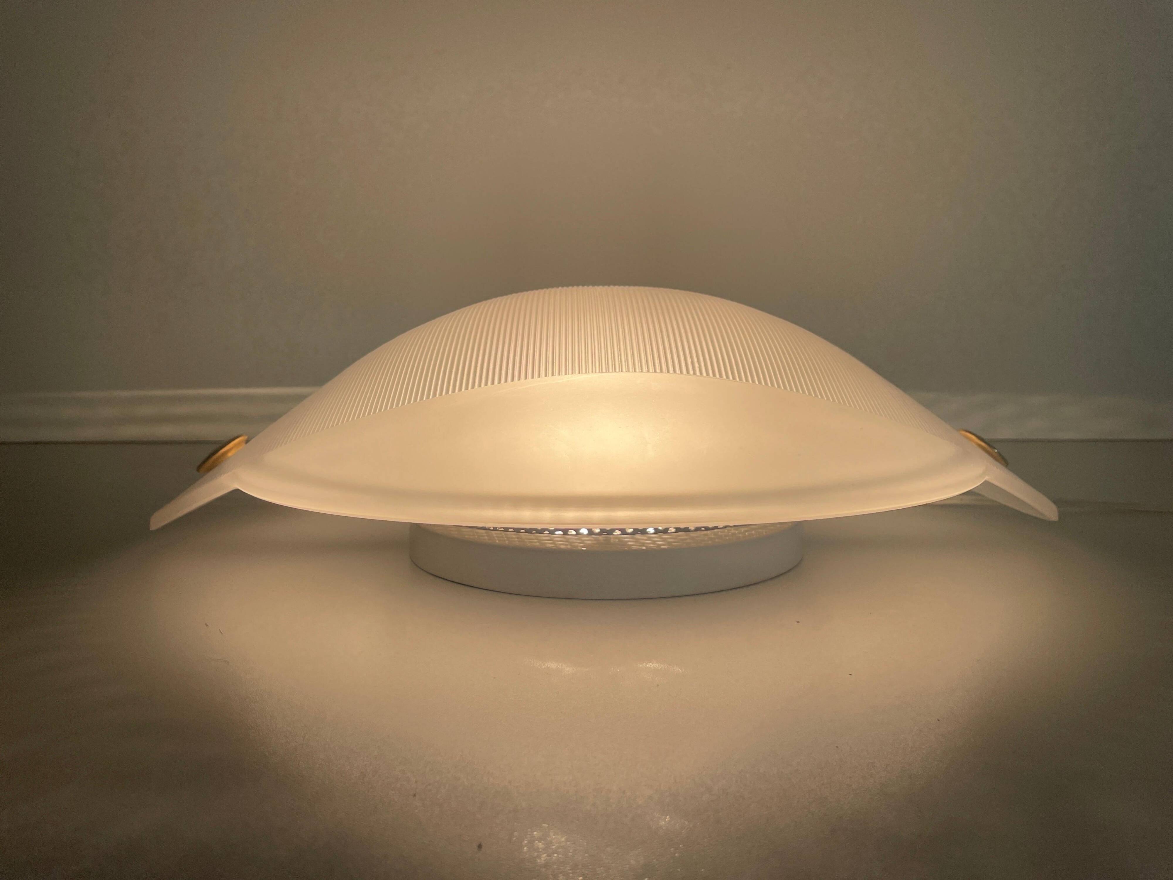 Glass ceiling light in the shape of a turtle shell, 1970s, Germany