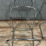 Pair of chromed metal chairs 1970